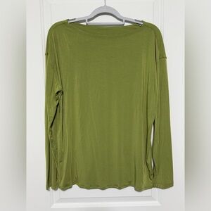 Lululemon Modal-Blend Open Back Olive Green Long Sleeve Women's Top
